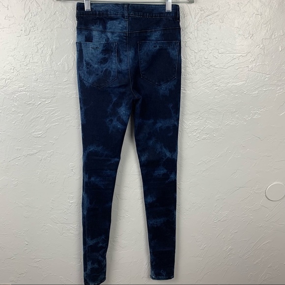 ASOS high waisted tie dye wash skinny jeans 2 - Picture 4 of 8